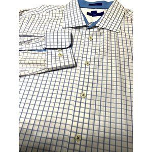 Egara 2XLT Blue/White Checked Long‎ Sleeve Men's Shirt
